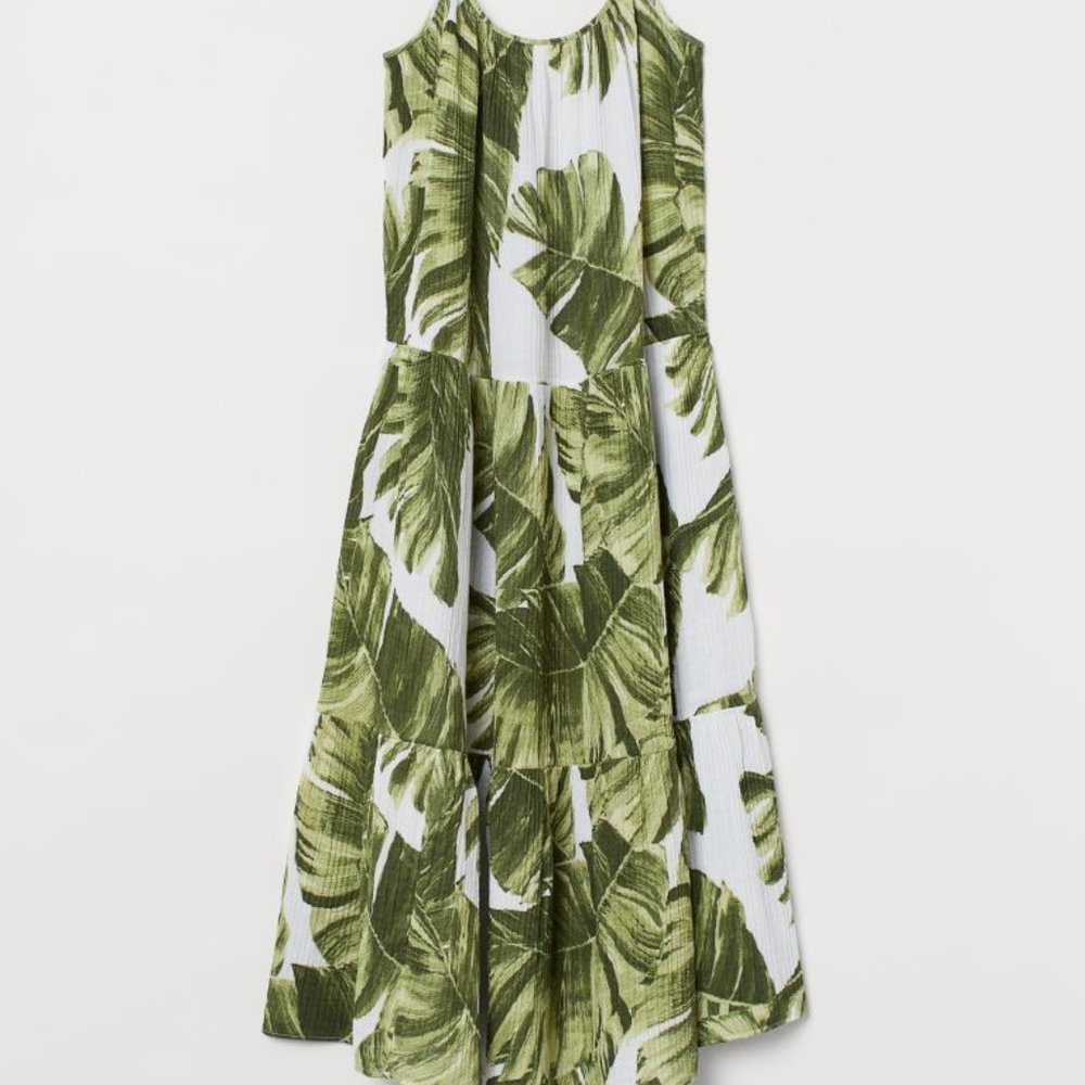 NWT H&M Tropical Banana Leaf Sun Dress - Small